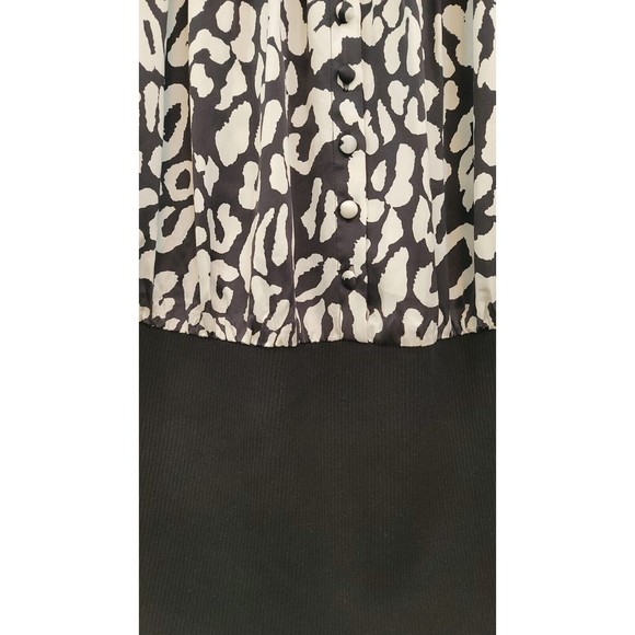 INC Int'l Concepts Silk Snake Skin Print Black White Long Sleeve Blouse Sz.18W - Picture 3 of 9